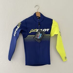 JetPilot Wetsuit Jacket Vintage Class NWT Youth Size 12 Navy Blue Yellow JP21142